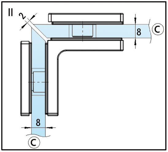 Коннектор Madrid стекло/стекло 90°, хромированный глянцевый ВО 5215434 — изображение 6