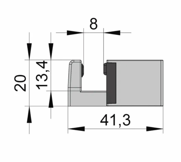 MasterTrack ST напольная направляющая для раздвижной двери, анодированный алюминий BO 5700056 — изображение 2