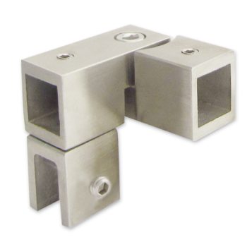Basic Square коннектор угловой 15 х 15 мм, 6-10 мм, нерж.ст. шлиф.  BB 5420255S